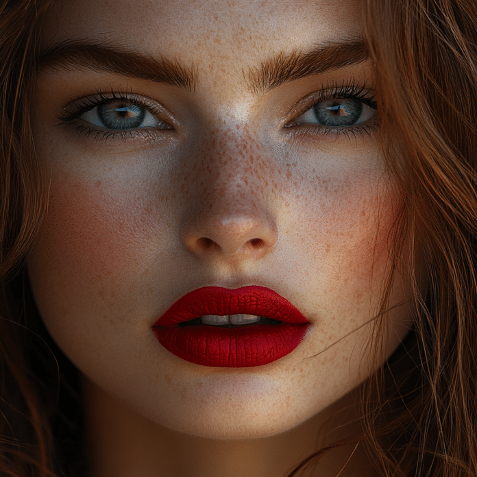 red lipstick