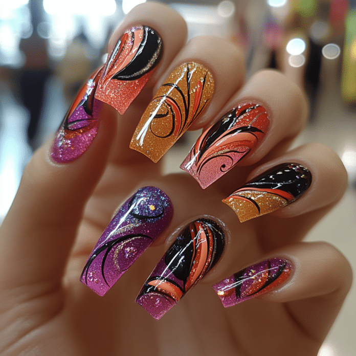 short acrylic nails